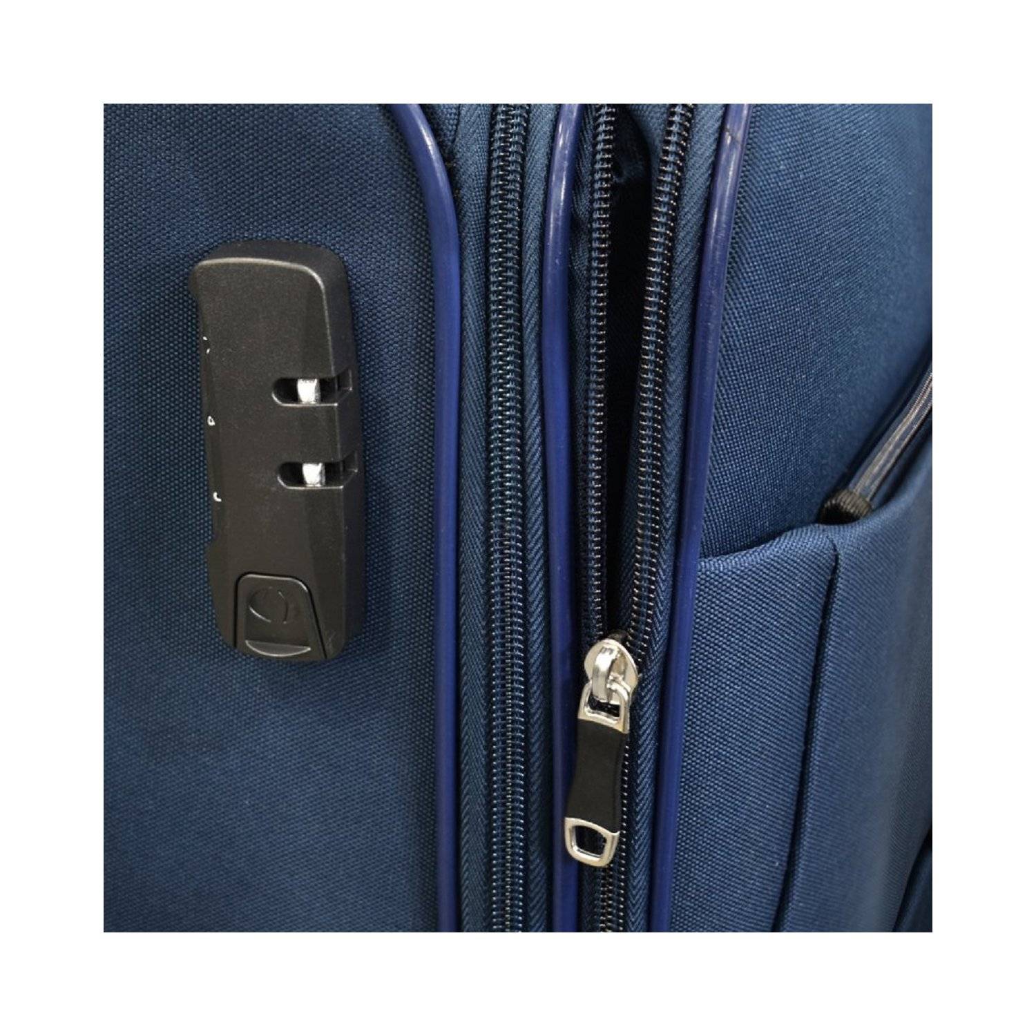 3-teiliges Trolley-Set Weiche Reisekoffer für komfortables Reisen Dunkelblau