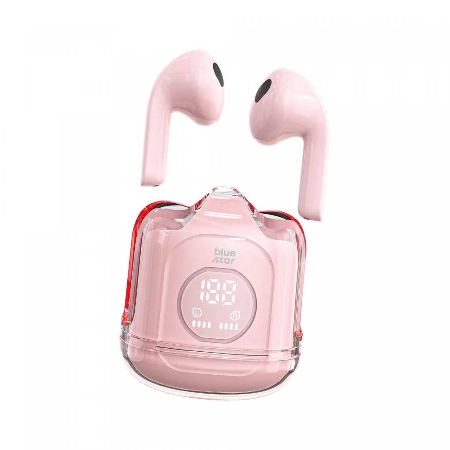 Kabellose Kopfhörer TWS Transparency Fi22 Bluetooth In-Ear-Kopfhörer 350mAh Rosa