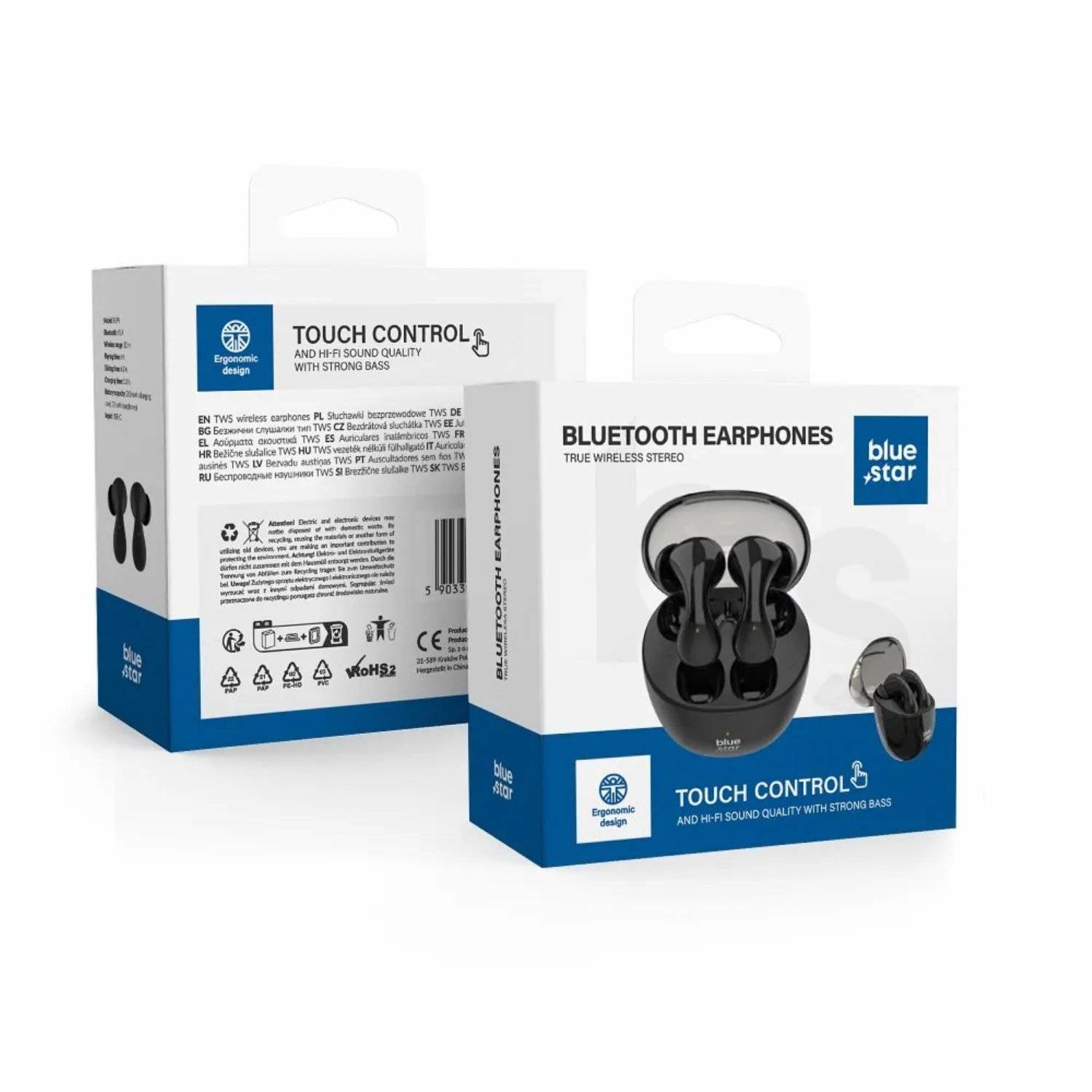 Bluetooth Kopfhörer 200mAh Bluetooth 5.4 Wasserdicht In-Ear-Kopfhörer in Schwarz