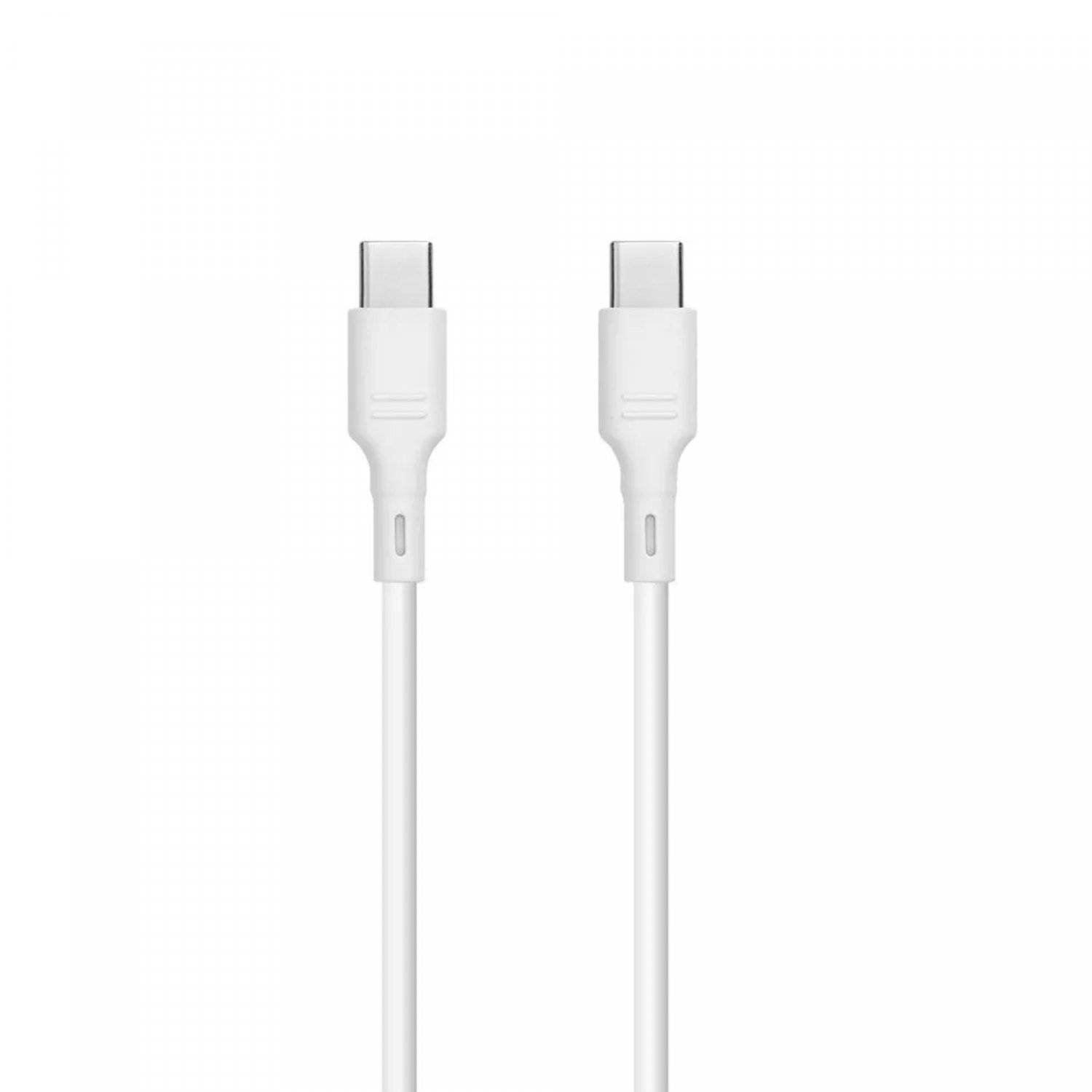 Kabel USB-C auf USB-C max. 60W 3A 100 cm zum Laden und Datenübertragen Weiß