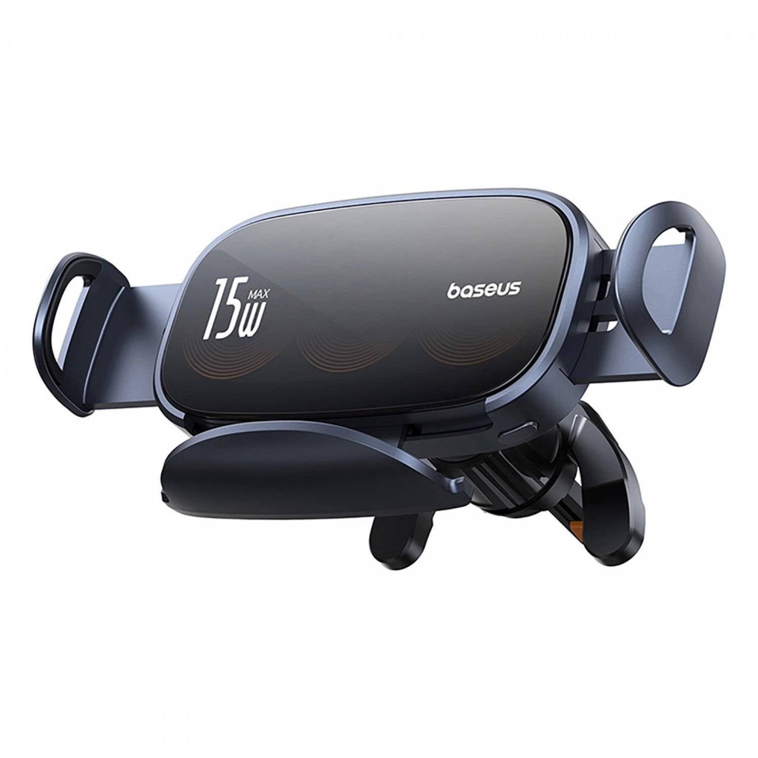 Baseus Light Chaser Autohalterung mit induktivem Dreifachspulen-Ladegerät – Schwarz