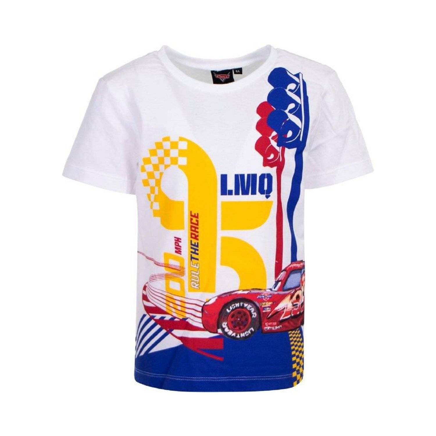 Cars T-Shirt für Kinder Kurzärmelig und Weich aus Baumwolle Weiß 3 Jahre