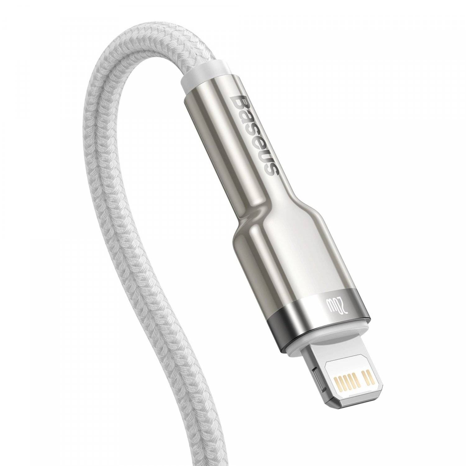 Schnellladekabel Metalldatenkabel USB-C kompatibel mit iPhone 20W in Weiß 2 m