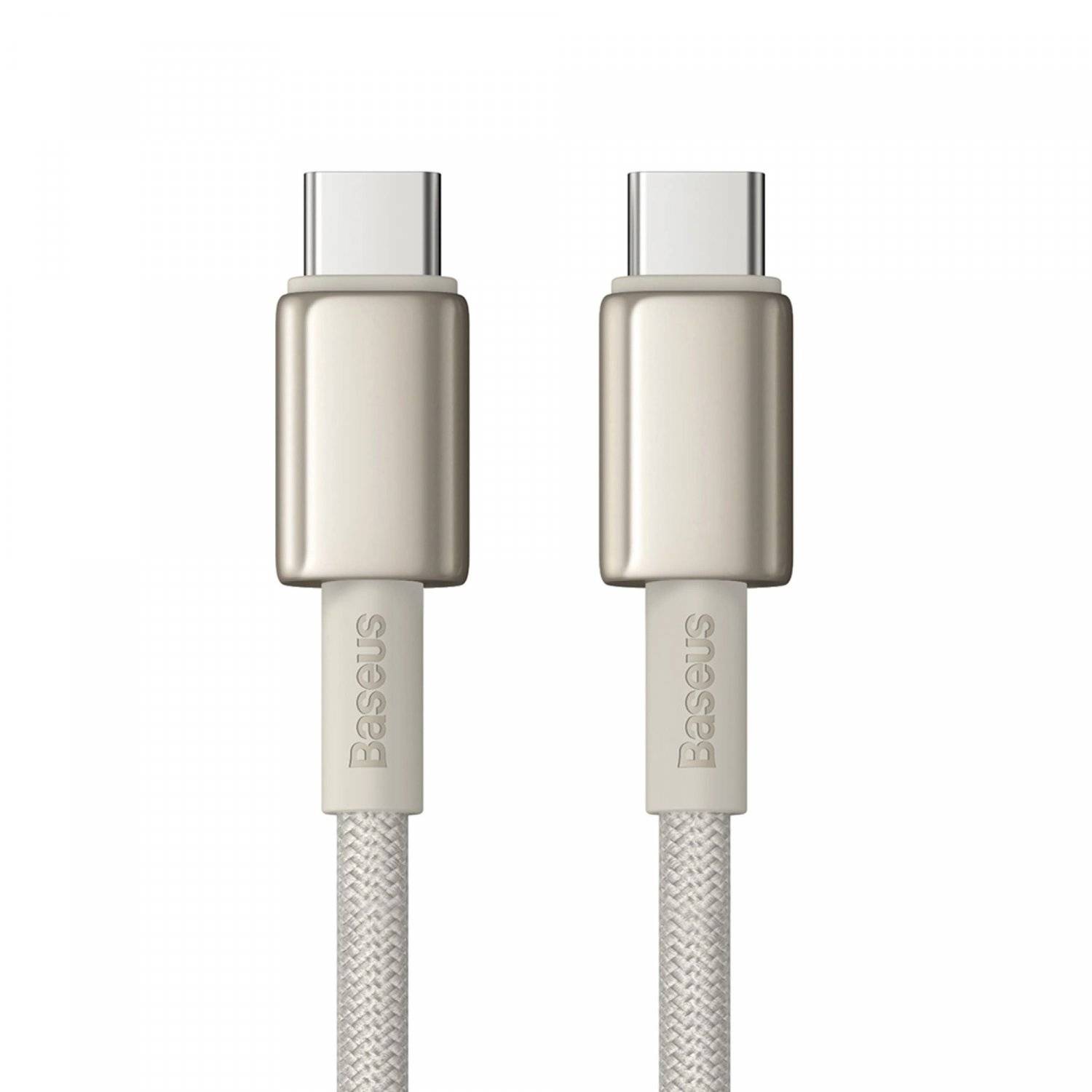Kabel mit USB-C/USB-C-Anschlüssen 100W zum Laden und Datenübertagen 1m Gold