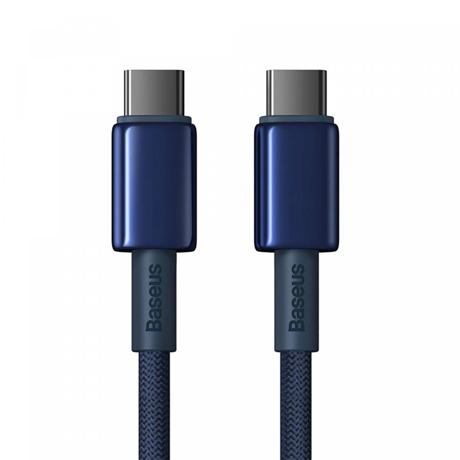 Kabel mit USB-C/USB-C-Anschlüssen 100W zum Laden und Datenübertagen 1m Blau