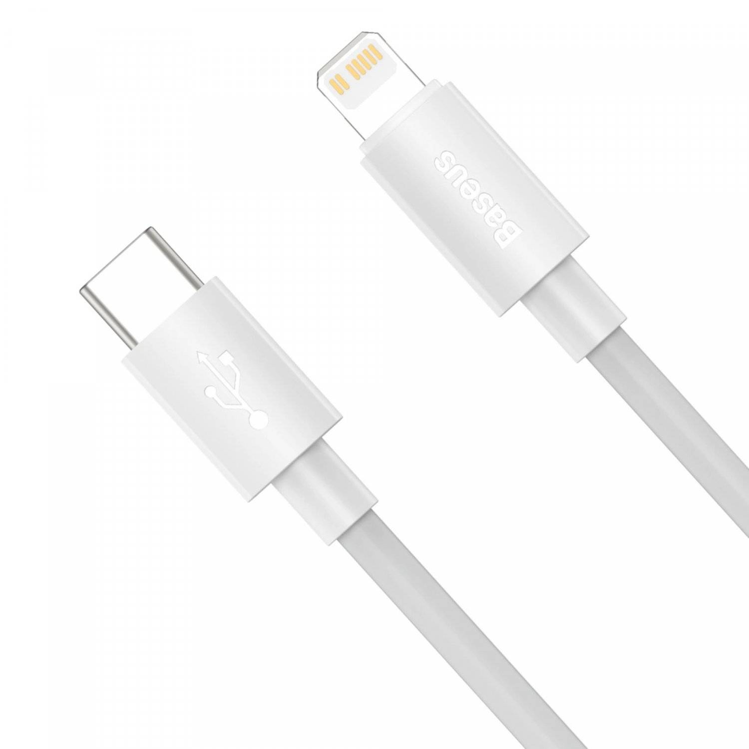 Baseus Simple Wisdom USB-C Kabel kompatibel mit iPhone 20W 1,5 m 2 Stück Weiß