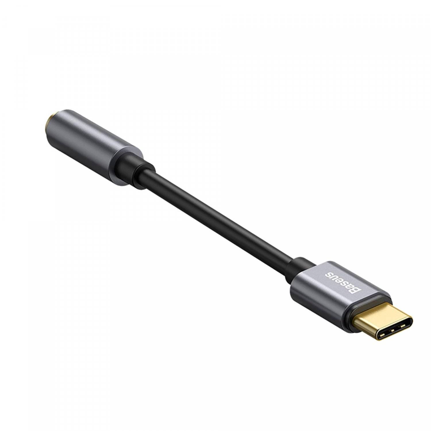 Baseus L54-Adapter für USB-C-Kopfhörer/Miniklinke 3,5 mm DAC 24 Bit 48 KHz Grau