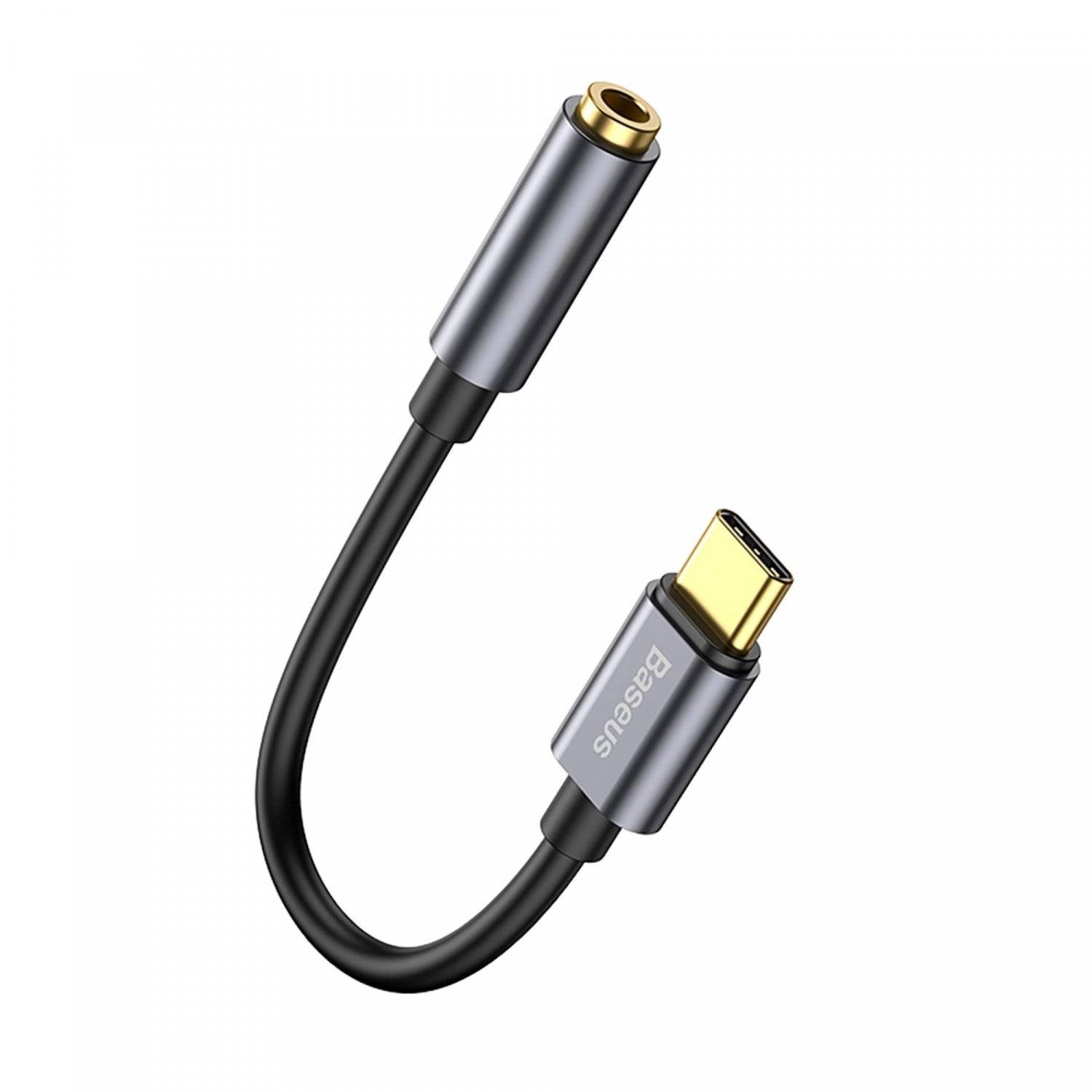Baseus L54-Adapter für USB-C-Kopfhörer/Miniklinke 3,5 mm DAC 24 Bit 48 KHz Grau