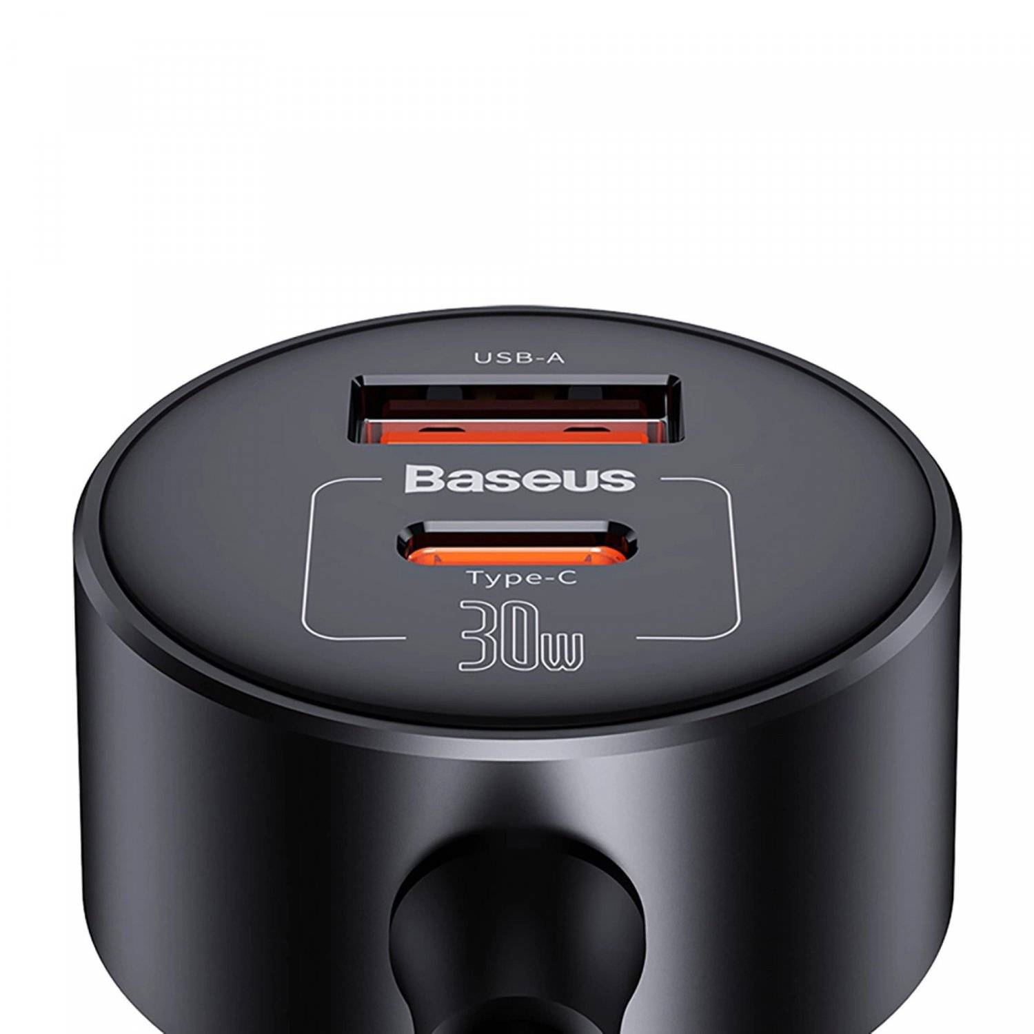 Baseus High Efficiency Pro 2x Zigarettenanzünder-Adapter mit USB-A USB-C 30W Ladegerät – Schwarz