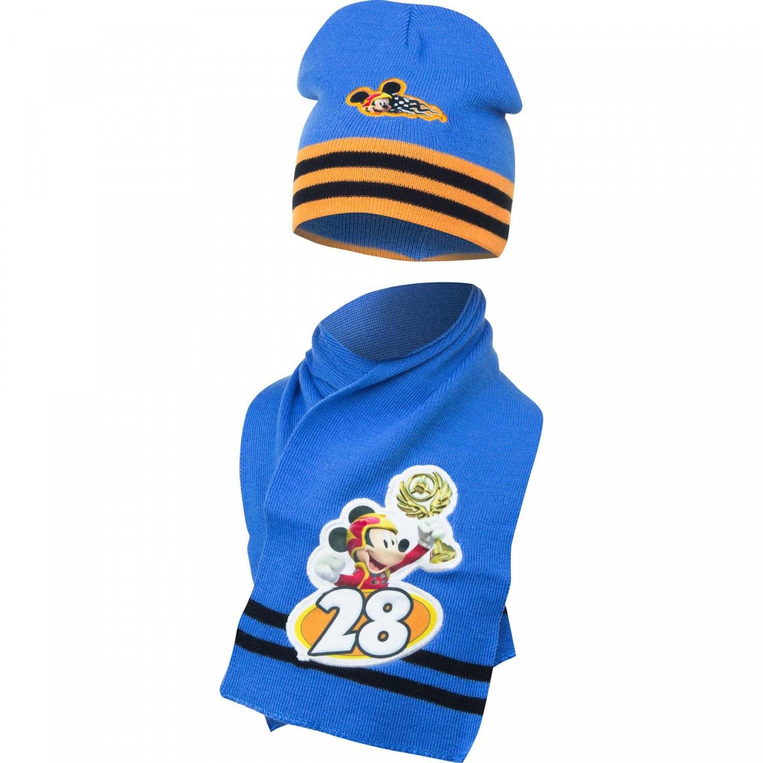 Mickey Maus Mütze und Schal Set Stylisches Winteraccessoire für Kinder Blau 48/51