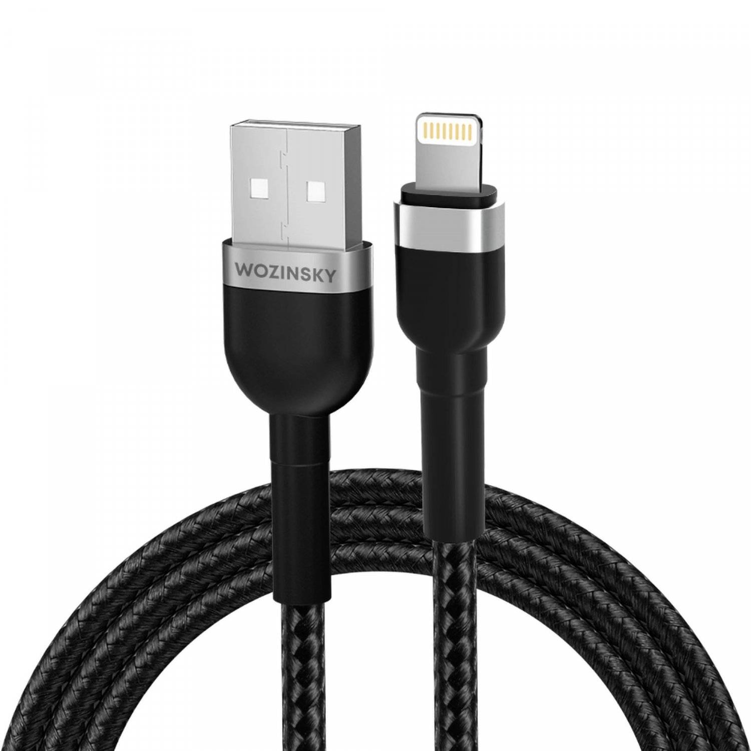 Ladekabel in Schwarz Datenkabel USB-A kompatibel mit iPhone 2,4A Kabel 2m