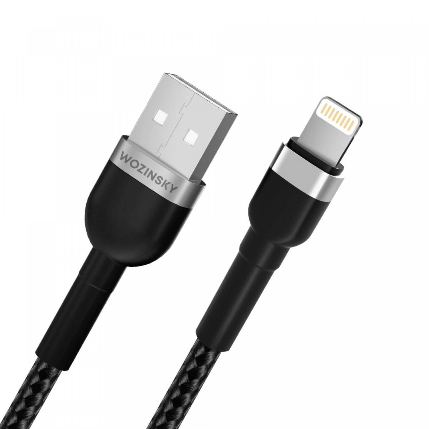 Ladekabel in Schwarz Datenkabel USB-A kompatibel mit iPhone 2,4A Kabel 2m