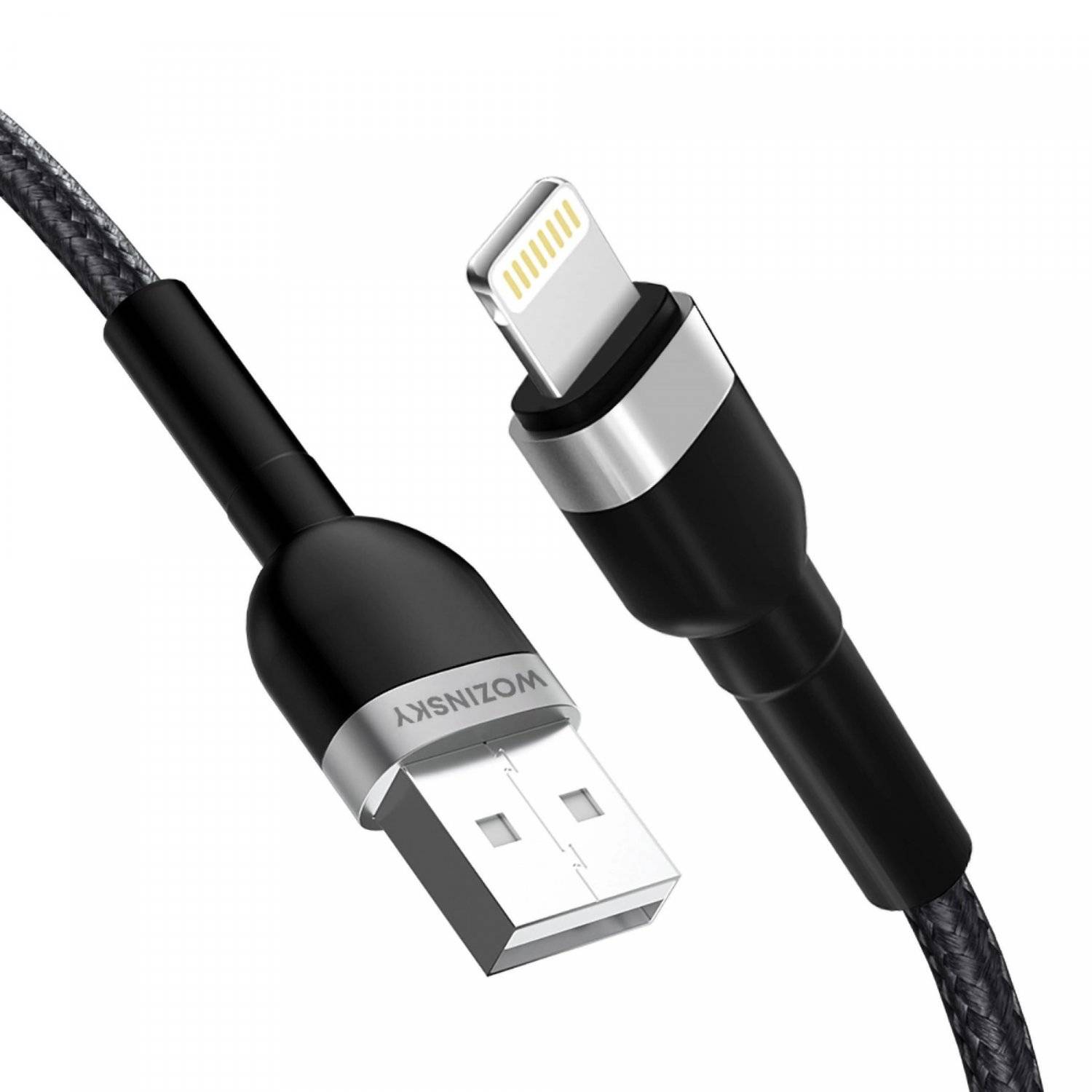Ladekabel in Schwarz Datenkabel USB-A kompatibel mit iPhone 2,4A Kabel 2m