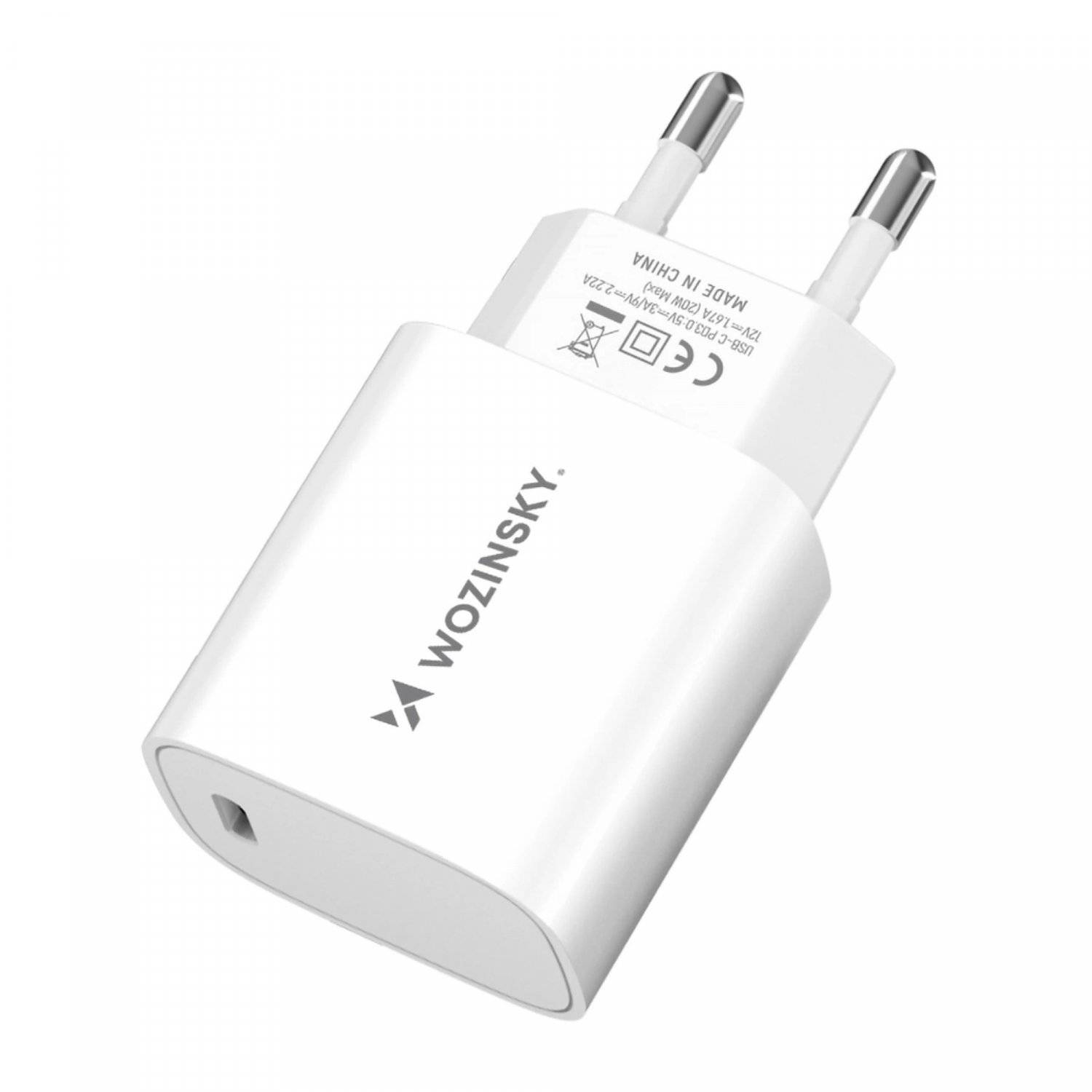 Wandladegerät Schnellladegerät in Weiß 20W mit 1x USB Typ C Anschluss Ladegerät