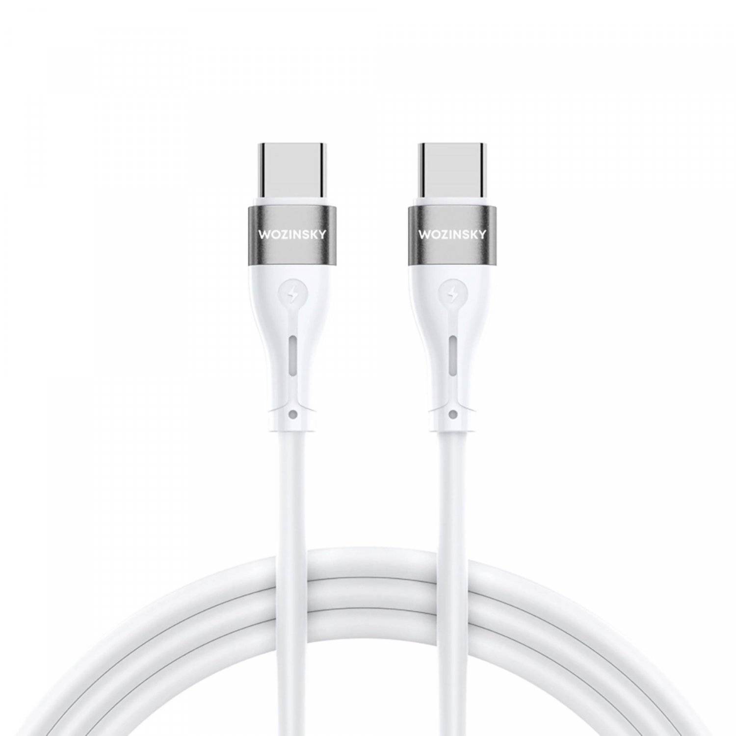 Ladekabel mit USB-C auf USB-C PD 65W 2 m Datenkabel in Weiß 480 Mbit/s