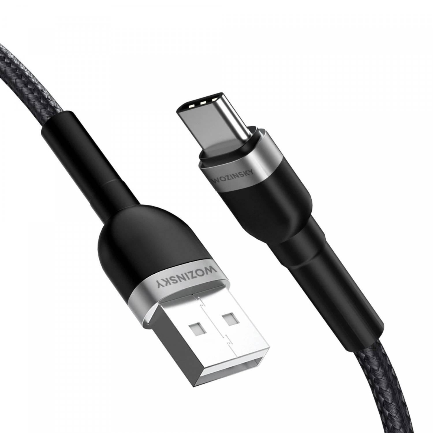 Ladekabel mit USB Typ A zu USB Typ C Anschlüssen Datenkabel in Schwarz 2,4A 2m