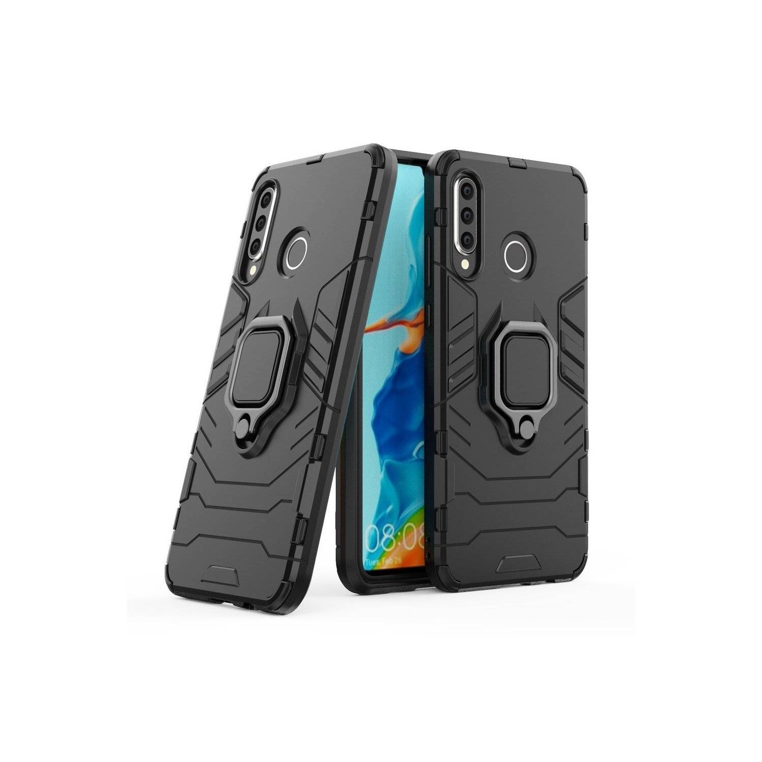 Ring Armor Kickstand Panzerhülle Bumper kompatibel mit Samsung Galaxy A15 Schwarz