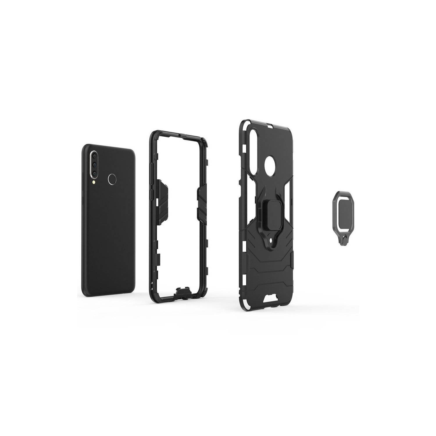 Ring Armor Kickstand Panzerhülle Bumper kompatibel mit Samsung Galaxy A15 Schwarz
