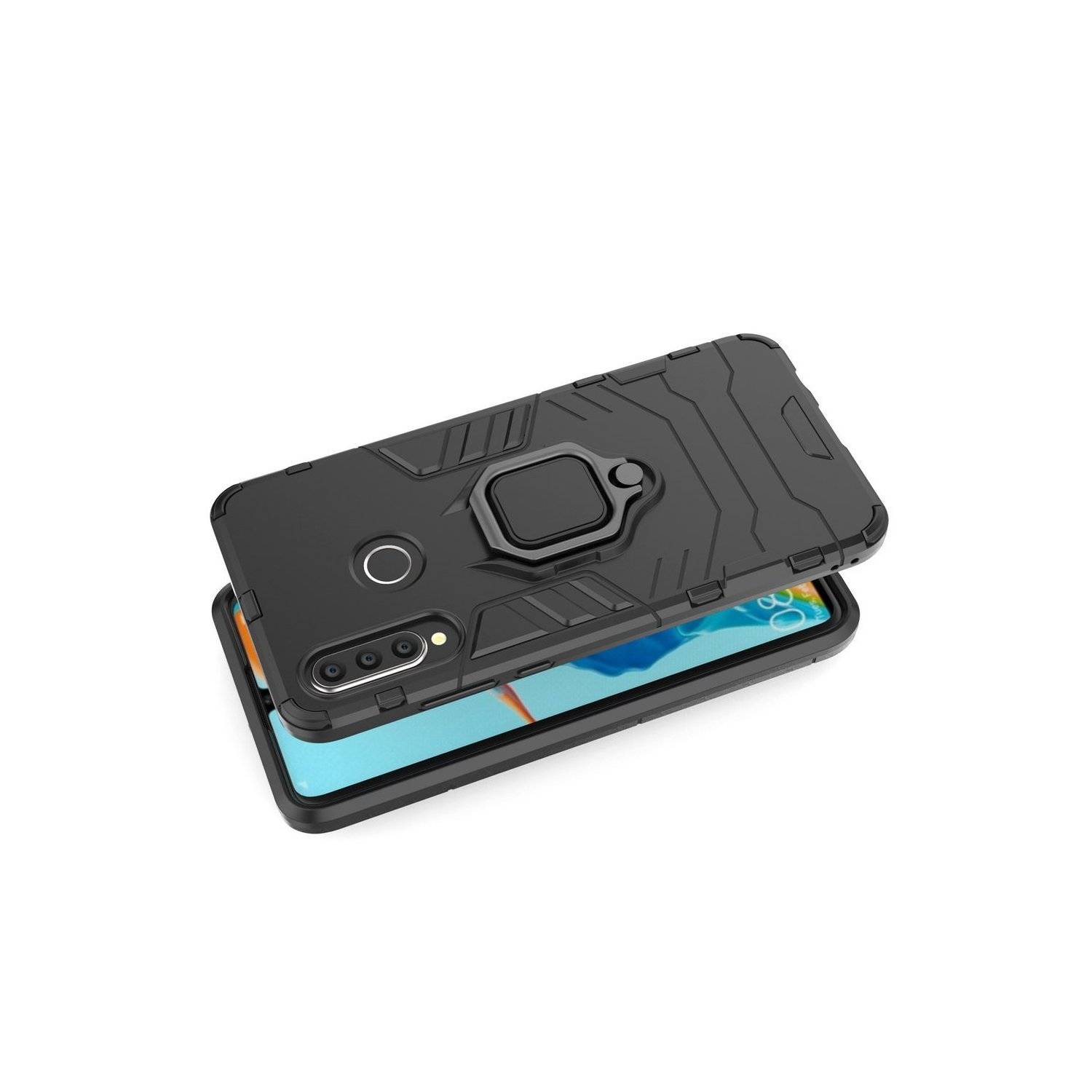 Ring Armor Kickstand Panzerhülle Bumper kompatibel mit Samsung Galaxy A15 Schwarz