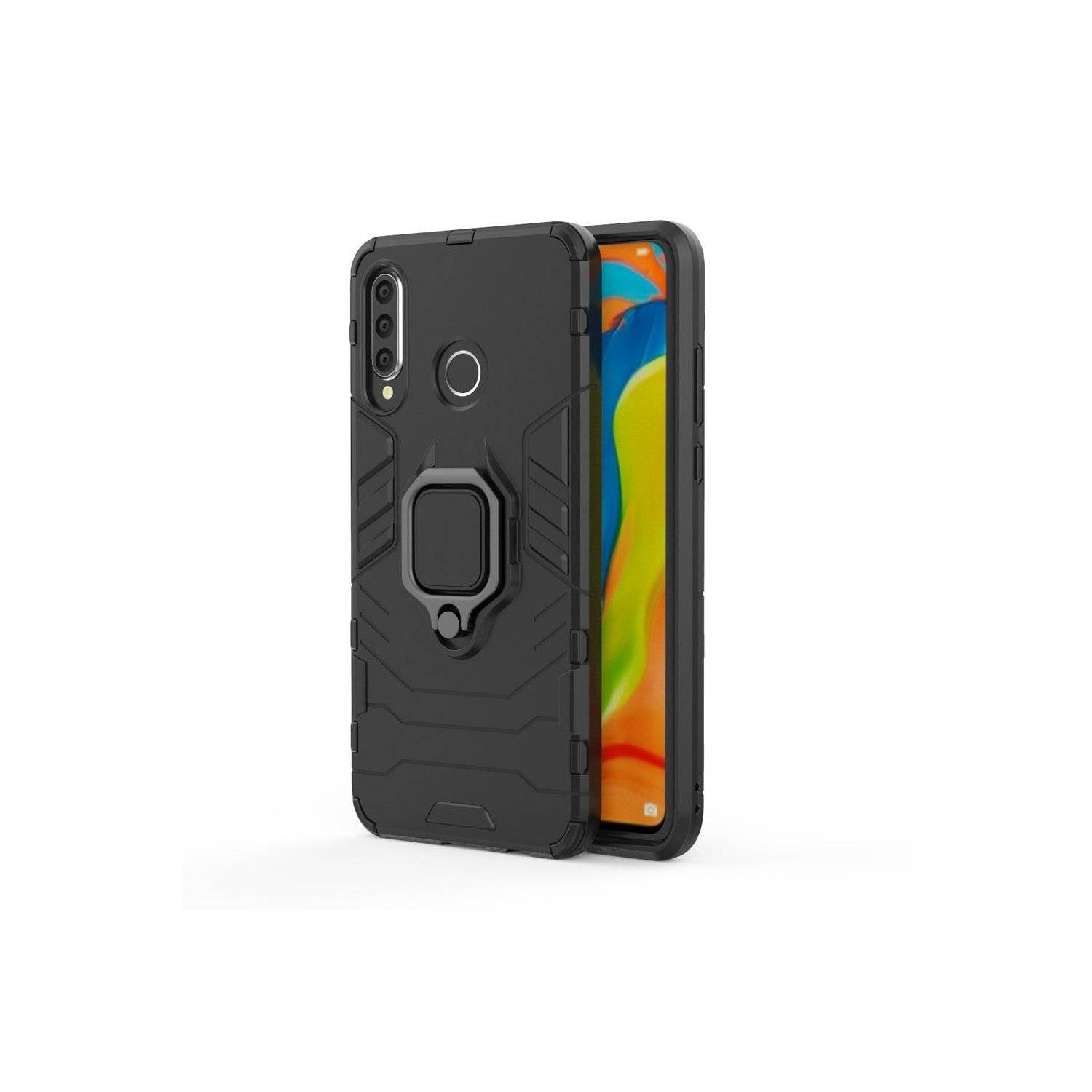 Ring Armor Kickstand Panzerhülle Bumper kompatibel mit Samsung Galaxy A15 Schwarz