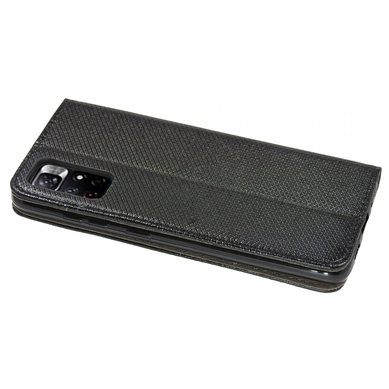 Smart Magnet Tasche kompatibel mit Motorola Moto G24 Power Handy Hülle mit Standfunktion, Kartenfach Schwarz