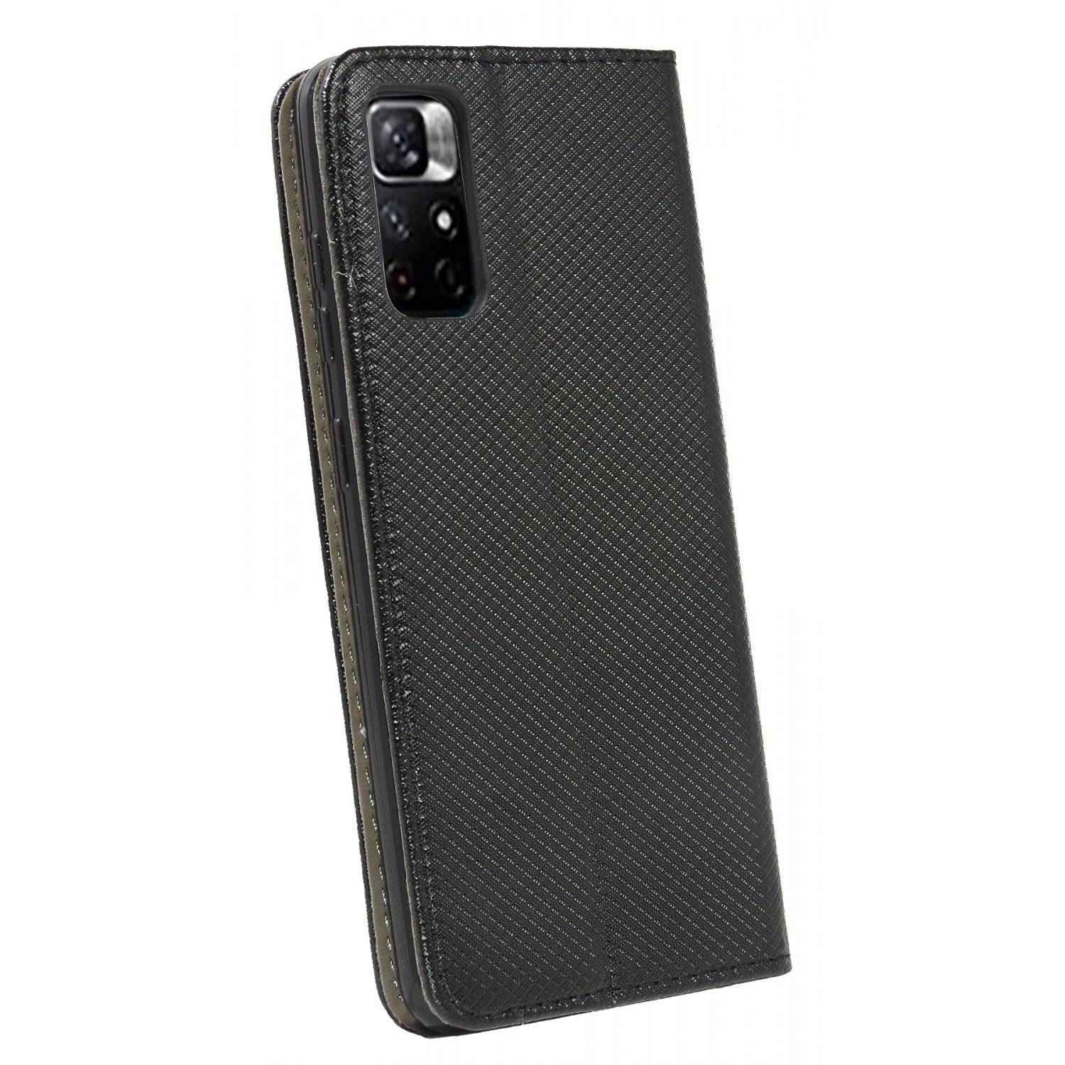Smart Magnet Tasche kompatibel mit Motorola Moto G24 Power Handy Hülle mit Standfunktion, Kartenfach Schwarz