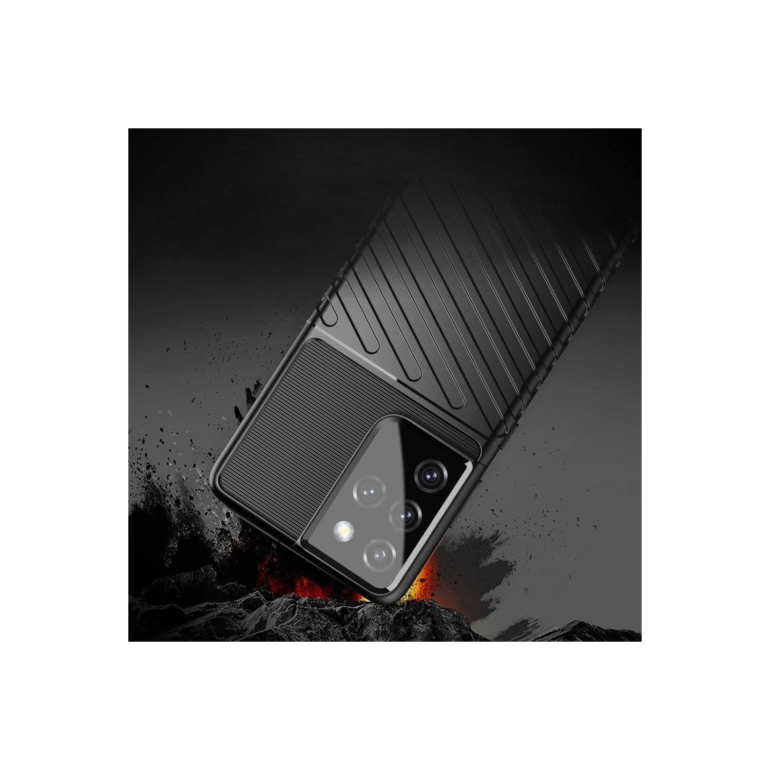Gepanzerte Thunder Bumper Handy Hülle kompatibel mit Samsung Galaxy A25 5G schwarz