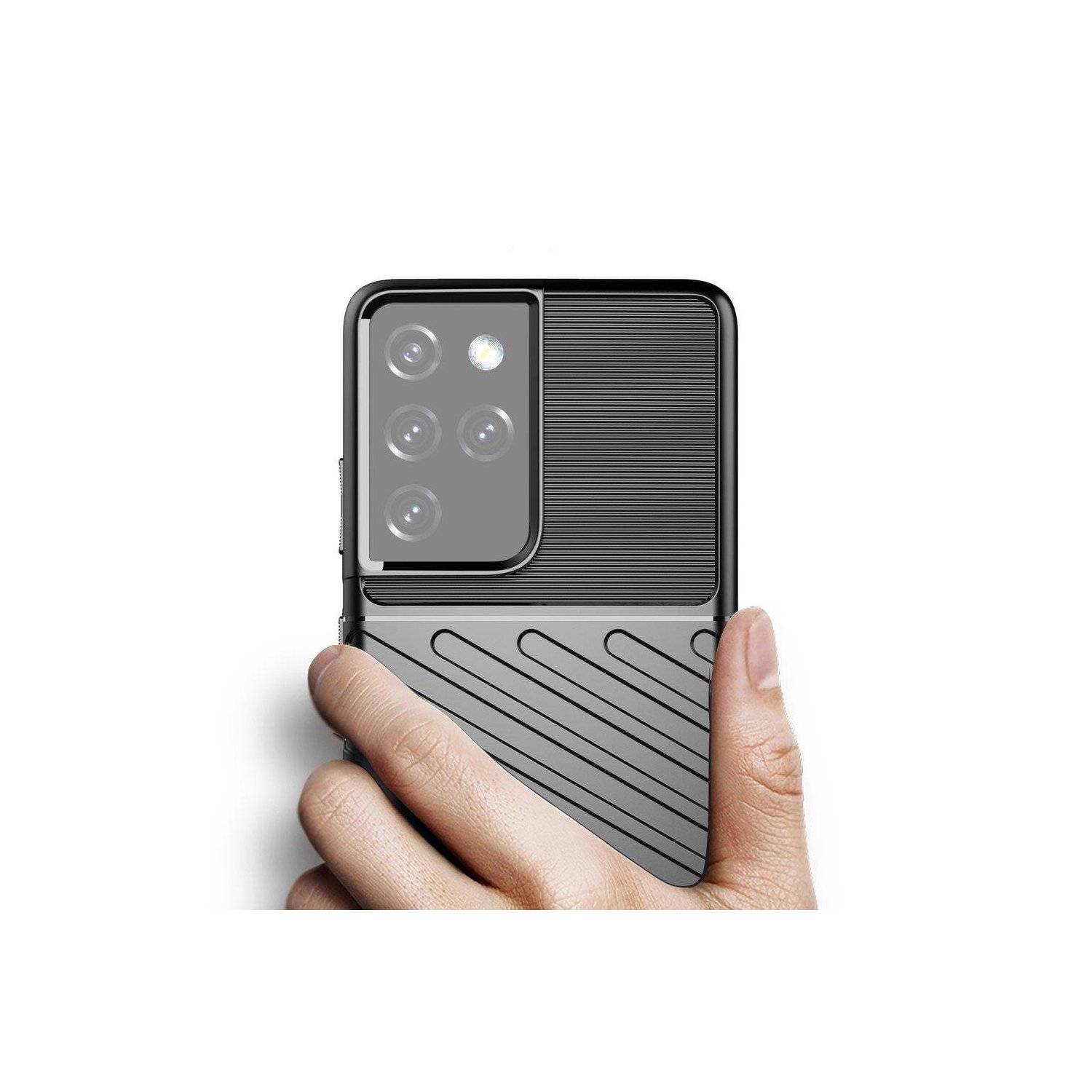 Gepanzerte Thunder Bumper Handy Hülle kompatibel mit Samsung Galaxy A25 5G schwarz
