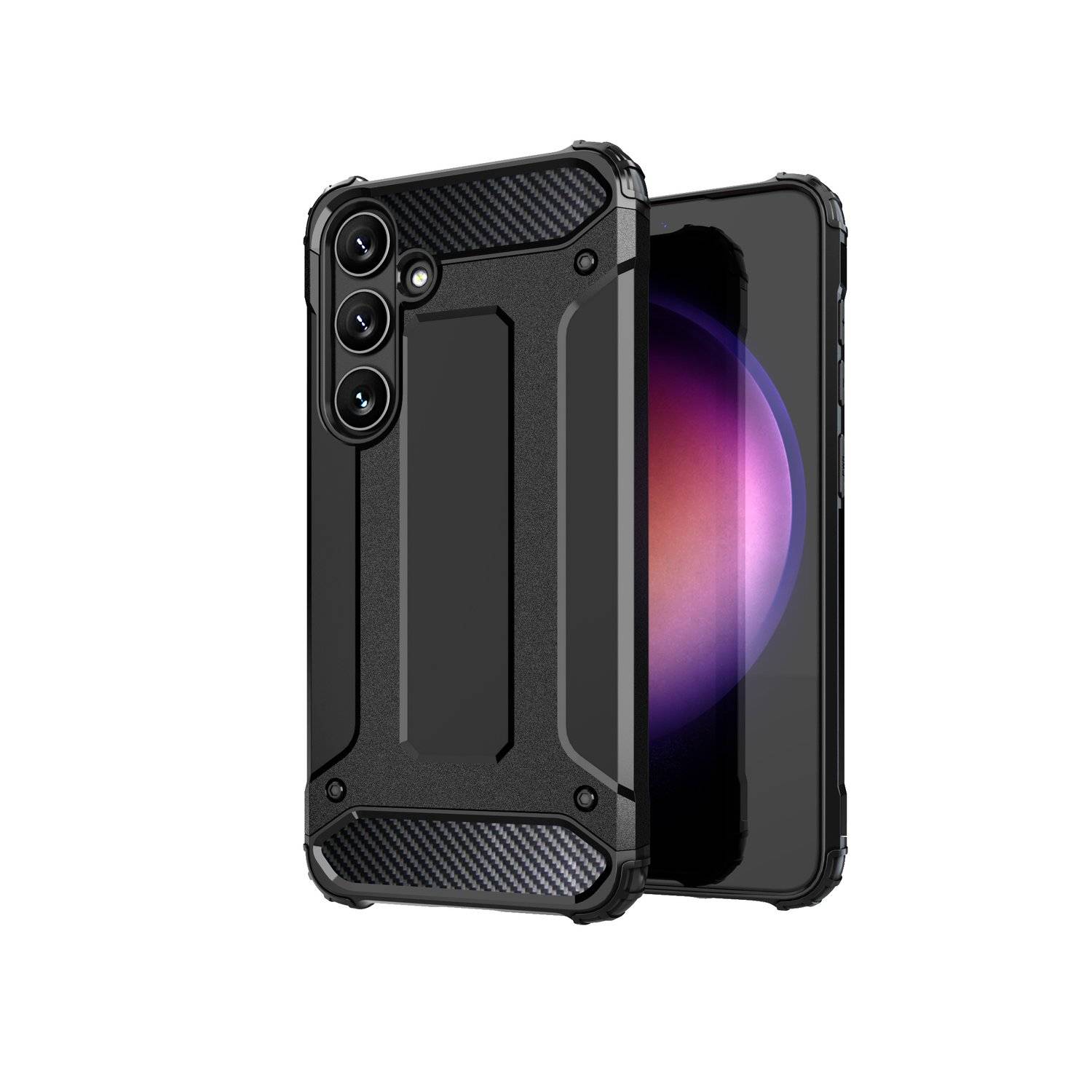 Panzerschale Outdoor Hülle "HYBRID" Bumper Stoßfest kompatibel mit Samsung Galaxy A25 5G Schwarz