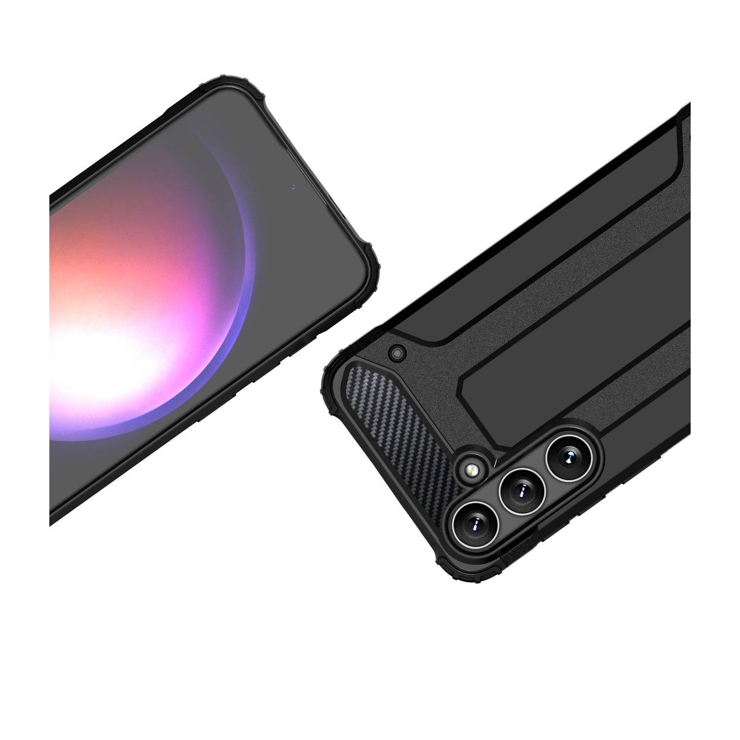 Panzerschale Outdoor Hülle "HYBRID" Bumper Stoßfest kompatibel mit Samsung Galaxy A25 5G Schwarz