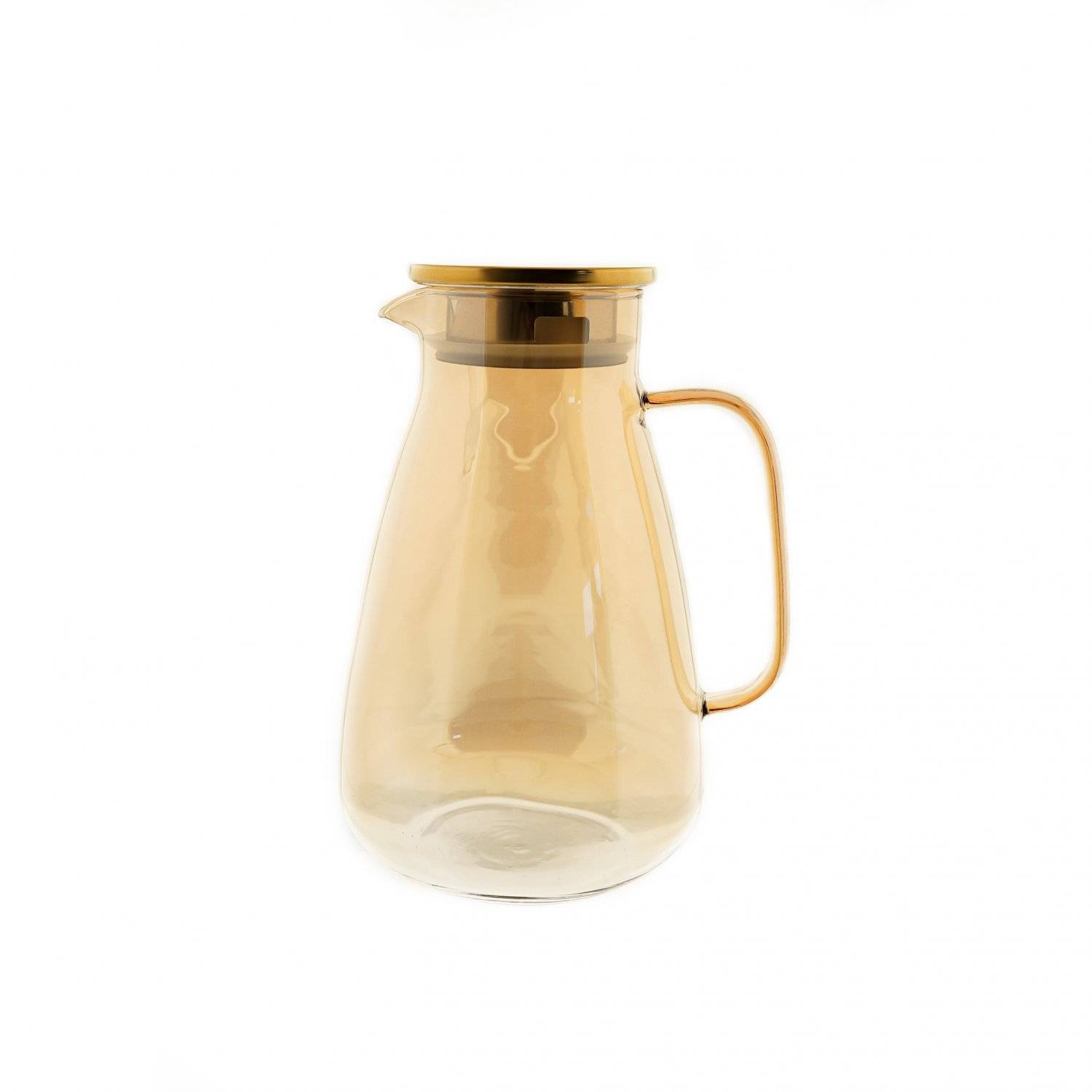 7 teiliges Karaffen-Set, 1x Karaffe 1,95L, 6x Gläser 330 ml Wasserkrug in Gold