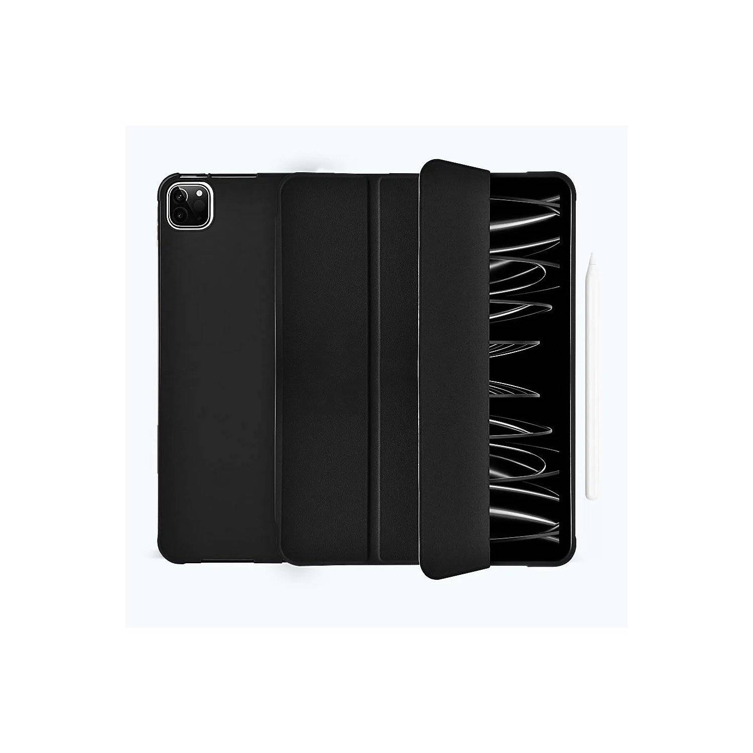 Tablet-Hülle mit Bleistifthalter kompatibel mit iPads 10,2''/10,5'' Schwarz