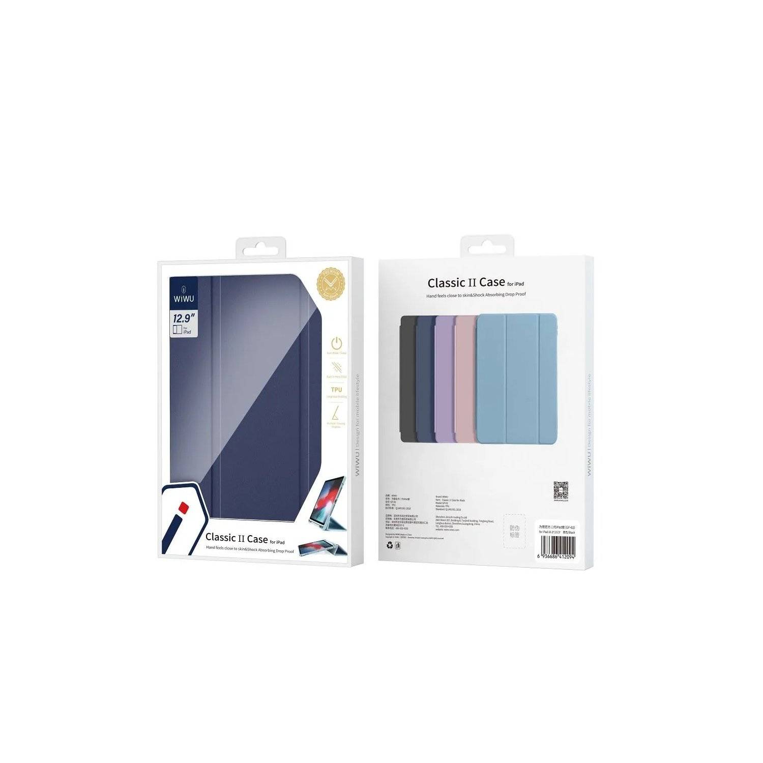 Tablet-Hülle mit Bleistifthalter kompatibel mit iPads 10,2''/10,5'' Blau