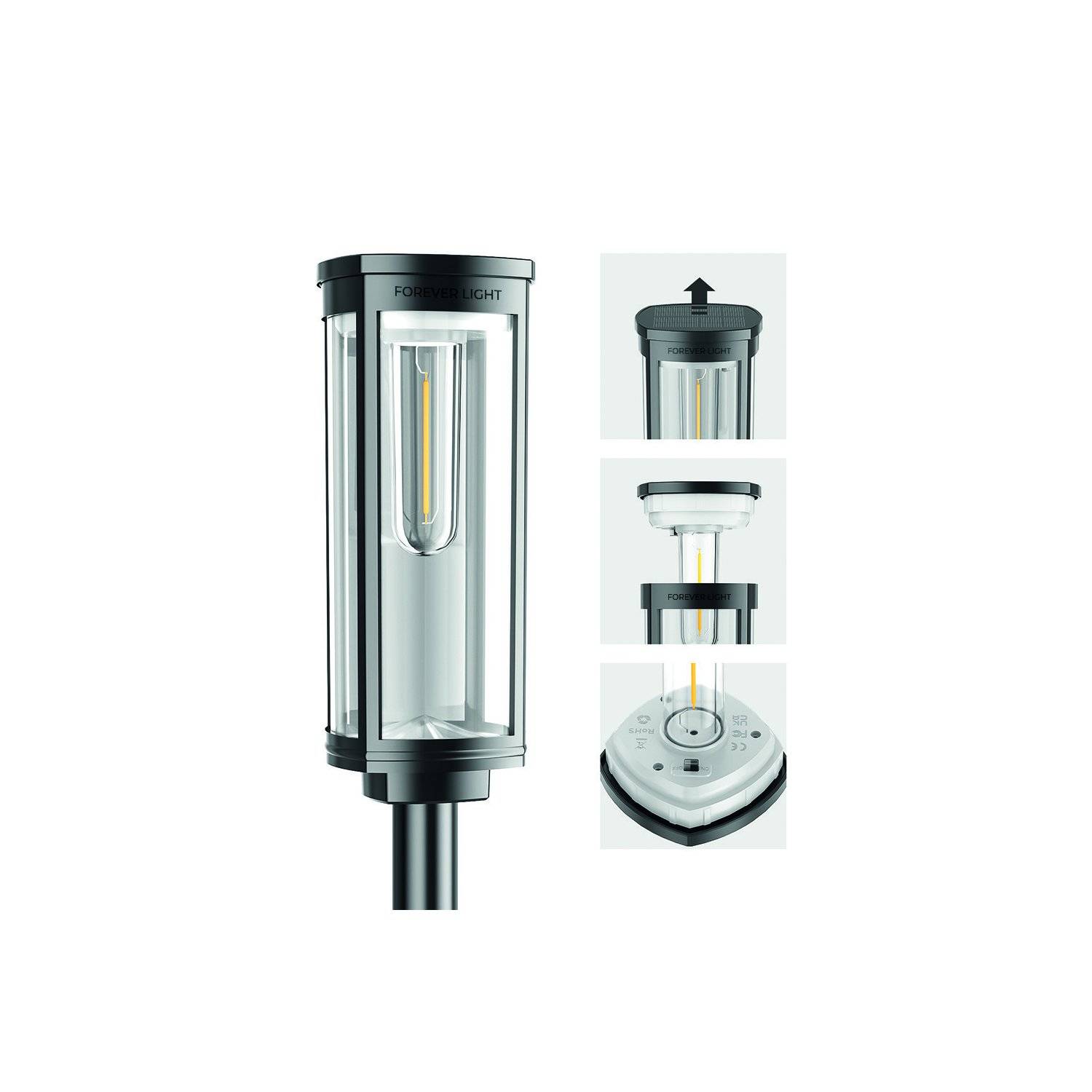 Gartenlampe SUNARI Solarlampe LED FLS-97 CLASSIC Post 3000K 1000mAh Forever Light