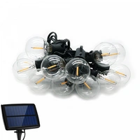 LED Solar Girlande 5,5m + 10 LED Birnen Glühfaden klar E12 G40 IP44 mit 4 Betriebsmodi LED Solar Girlande 5,5m + 10 LED Birnen Glühfaden klar E12 G40 IP44 mit 4 Betriebsmodi