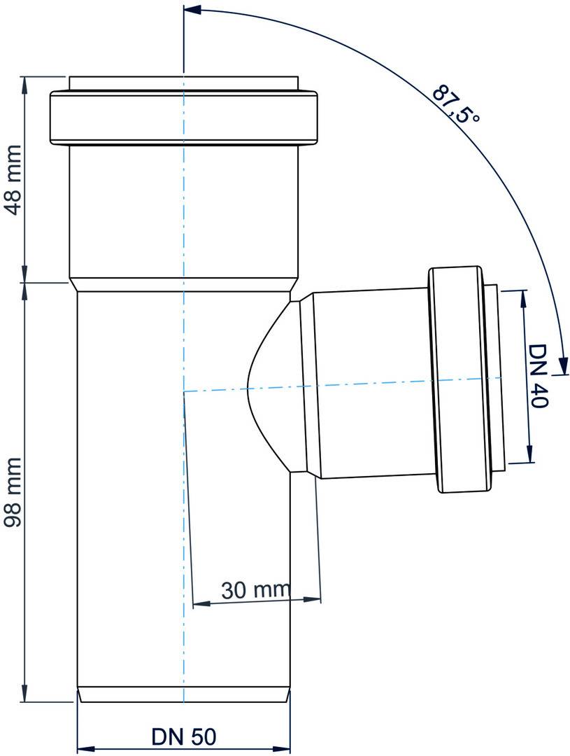 Abzweig PKEA Polo-Kal NG DN 50/40 87,5Grad