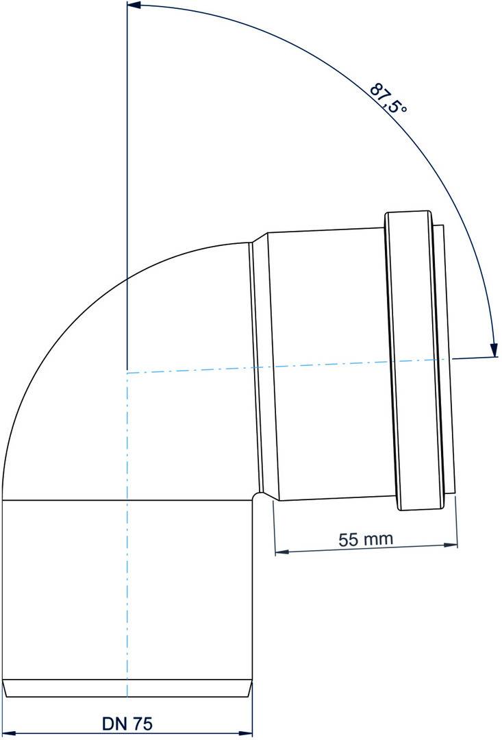 Bogen PKB Polo-Kal NG DN 75 87,5Grad