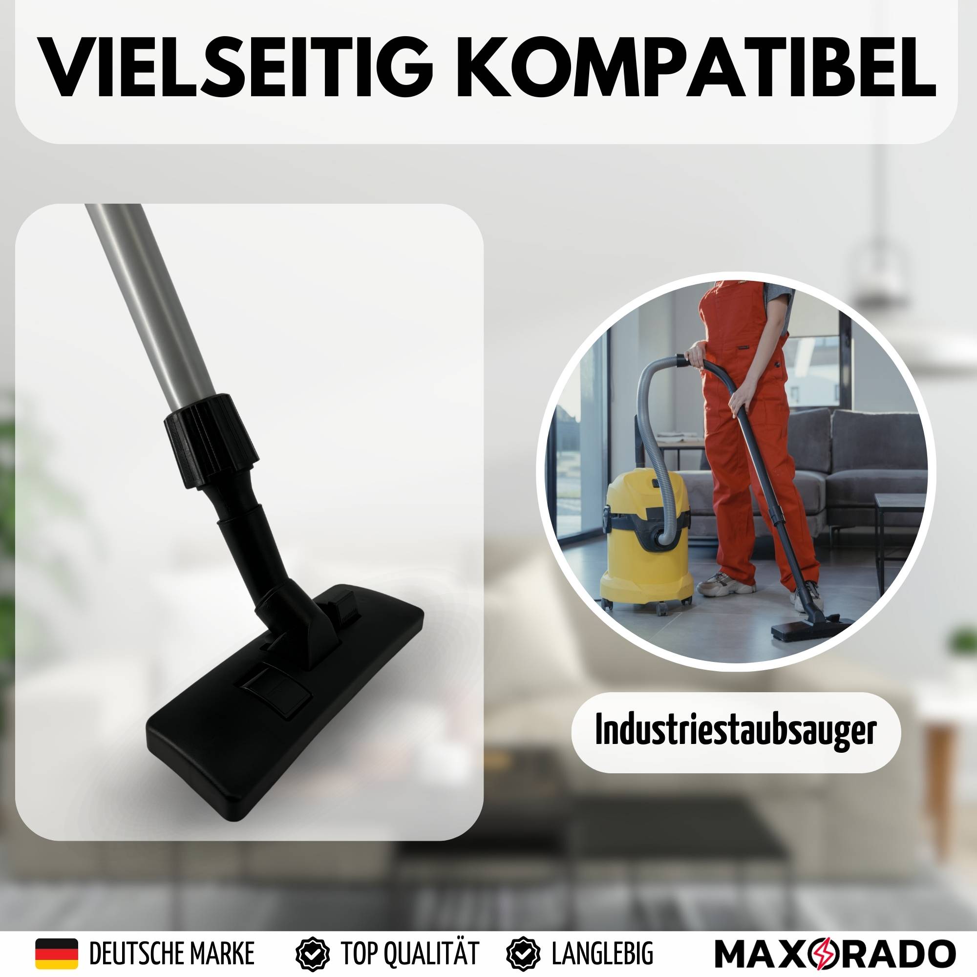 Maxorado Vario Universal Adapter 32mm auf 30-38 mm Anschluss zb für Electrolux Fam Thomas Numatic Dirt Devil Bosch Siemens Miele Staubsaugeraufsatz