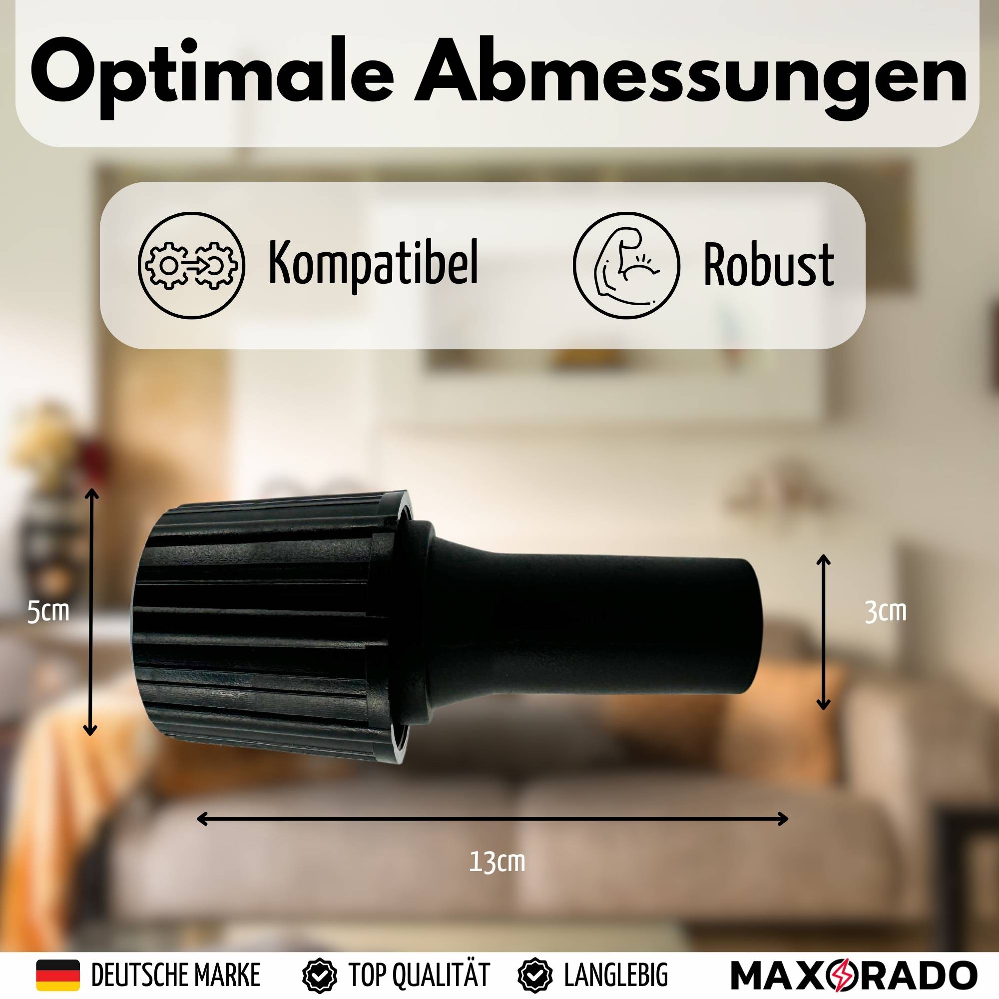 Maxorado Vario Universal Adapter 32mm auf 30-38 mm Anschluss zb für Electrolux Fam Thomas Numatic Dirt Devil Bosch Siemens Miele Staubsaugeraufsatz