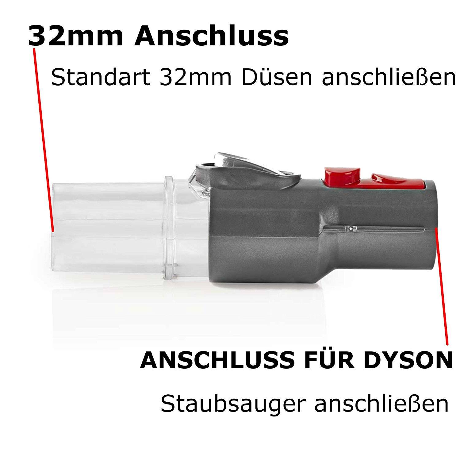 32mm Anschluss Adapter Staubsauger für Dyson V7 V8 V10 SV10 SV11 32mm Staubsaugeradapter Staubsaugeranschluss
