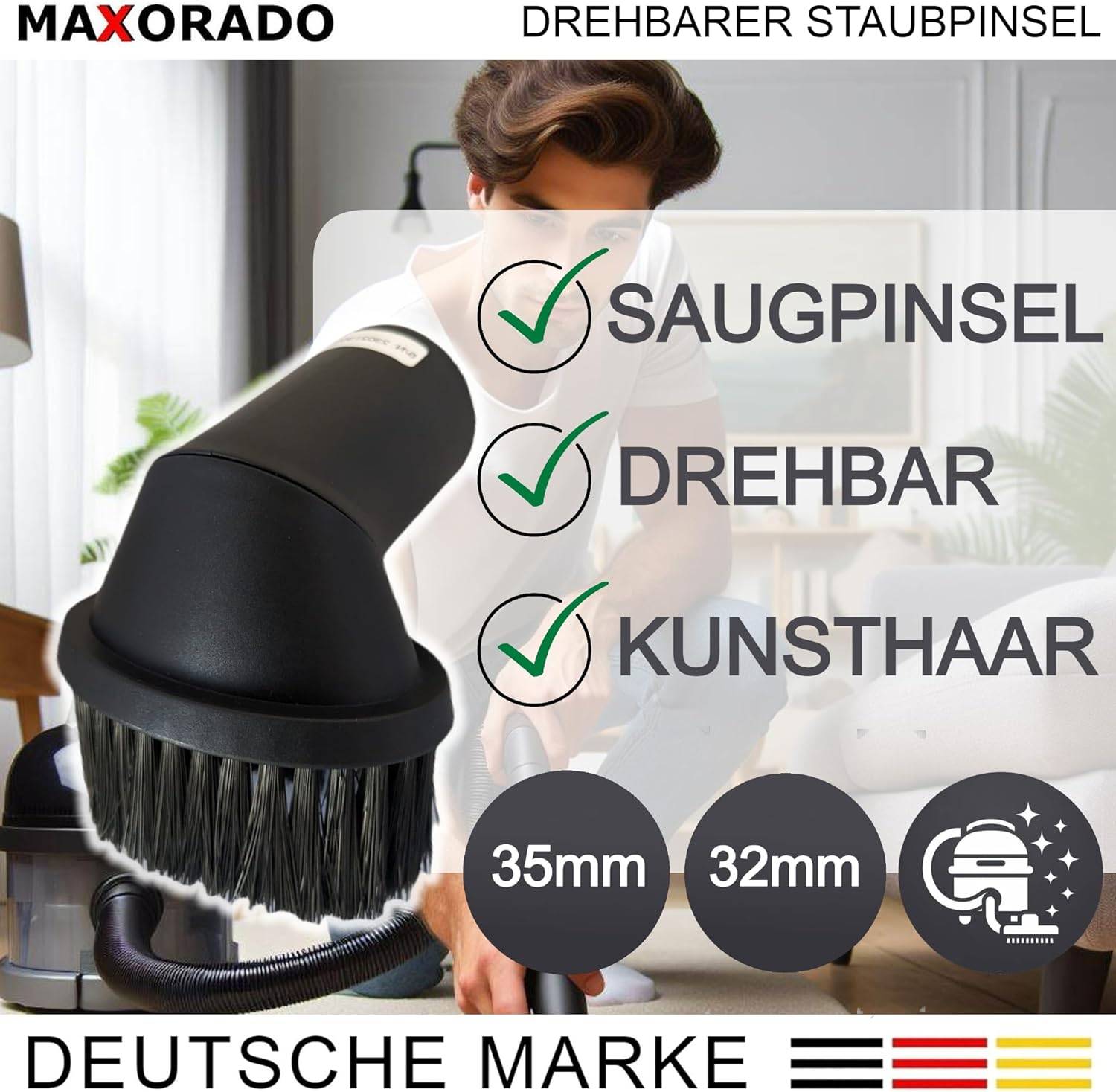 Staubpinsel Möbelpinsel Staubsauger düse Staubsaugerdüse Staubsaugerzubehör Zubehör für Hilti VC VCU 20 40 U M TDA