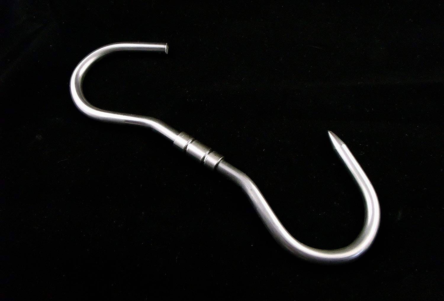 PROFI S-Haken - 1 Stück 260x10mm Drehhaken Edelstahl Dreh Haken Wildhaken Zerwirk-haken Swivel Hook Metall Lackierhaken