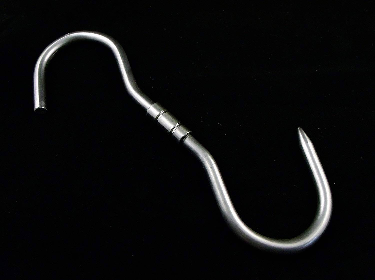 PROFI S-Haken - 1 Stück 260x10mm Drehhaken Edelstahl Dreh Haken Wildhaken Zerwirk-haken Swivel Hook Metall Lackierhaken