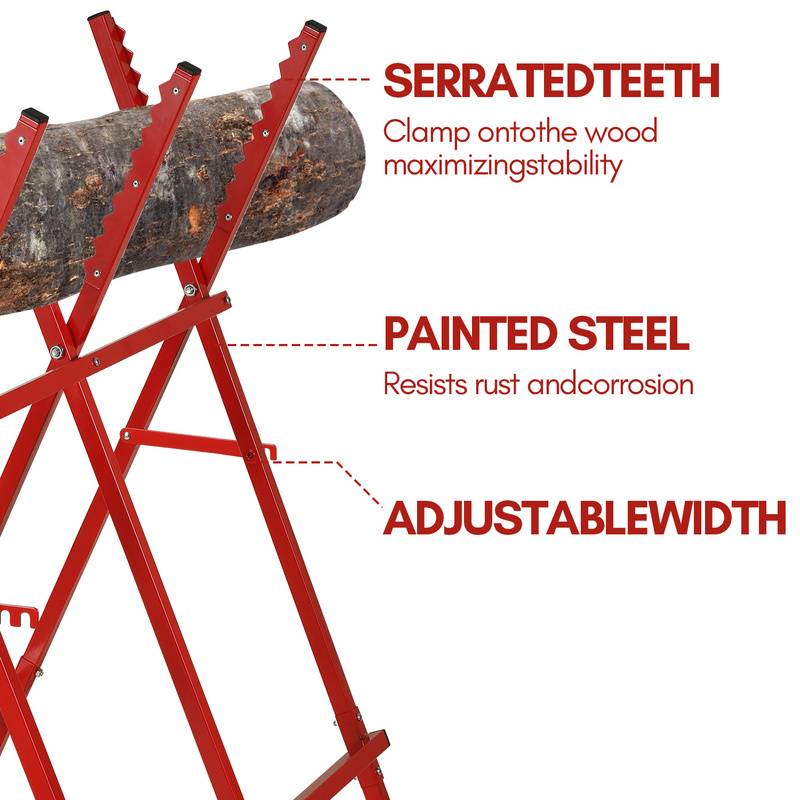 Sägebock klappbar Kettensägebock Holzschneidebock bis 100 kg Rot