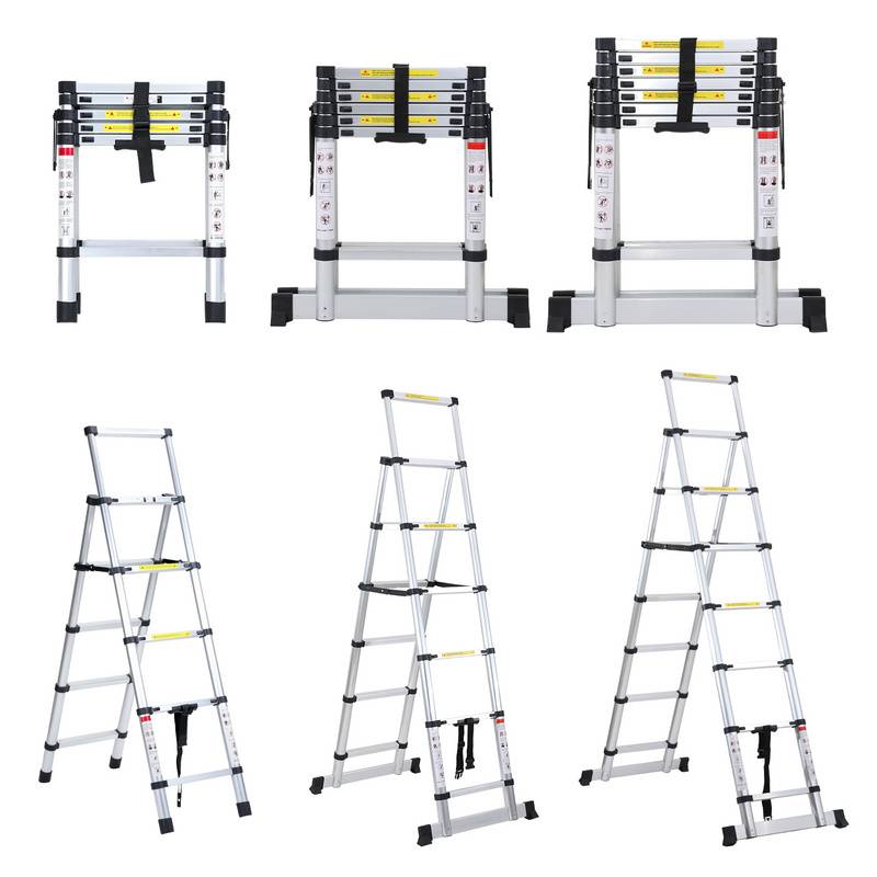 Teleskopleiter Ausziehleiter Klappleiter Stabil Aluminium Stehleiter 1.4m+1.7m