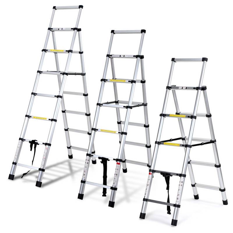 Teleskopleiter Ausziehleiter Klappleiter Stabil Aluminium Stehleiter 1.7m+2.0m