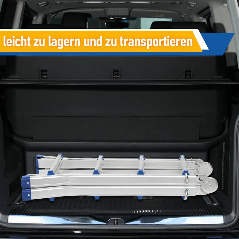 Multifunktionsleiter Teleskopleiter Klappbar 4*4Stufe Aluminium Anlegeleiter Mehrzweckleiter Ausziehbare Leite tehleiter aus Hochwertigem 150KG