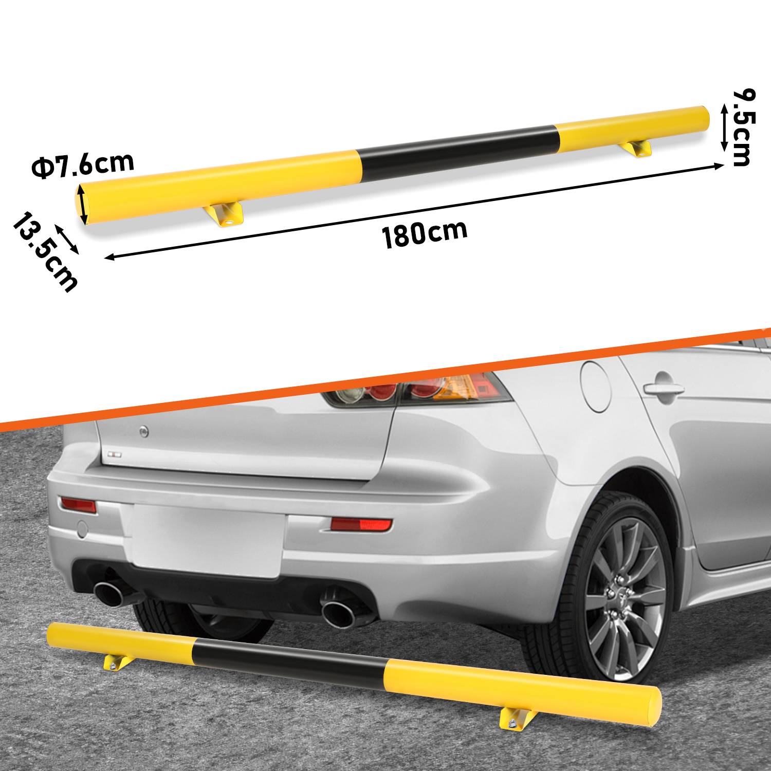 2X Radstopper Parkstopp Reflexstreifen Ebonite-Hartkautschuk Reflektor Abstand