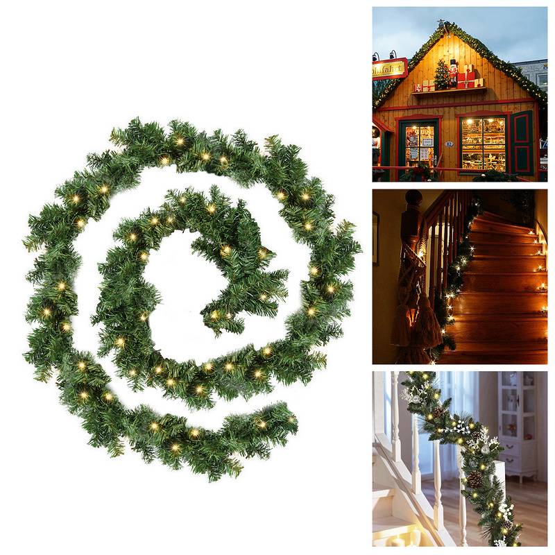 Weihnachtsgirlande Deko Weihnachten Girlande Tannengirlande Innen & Außen Weihnachtsdeko Kunstgirlande 5m 100 LEDs