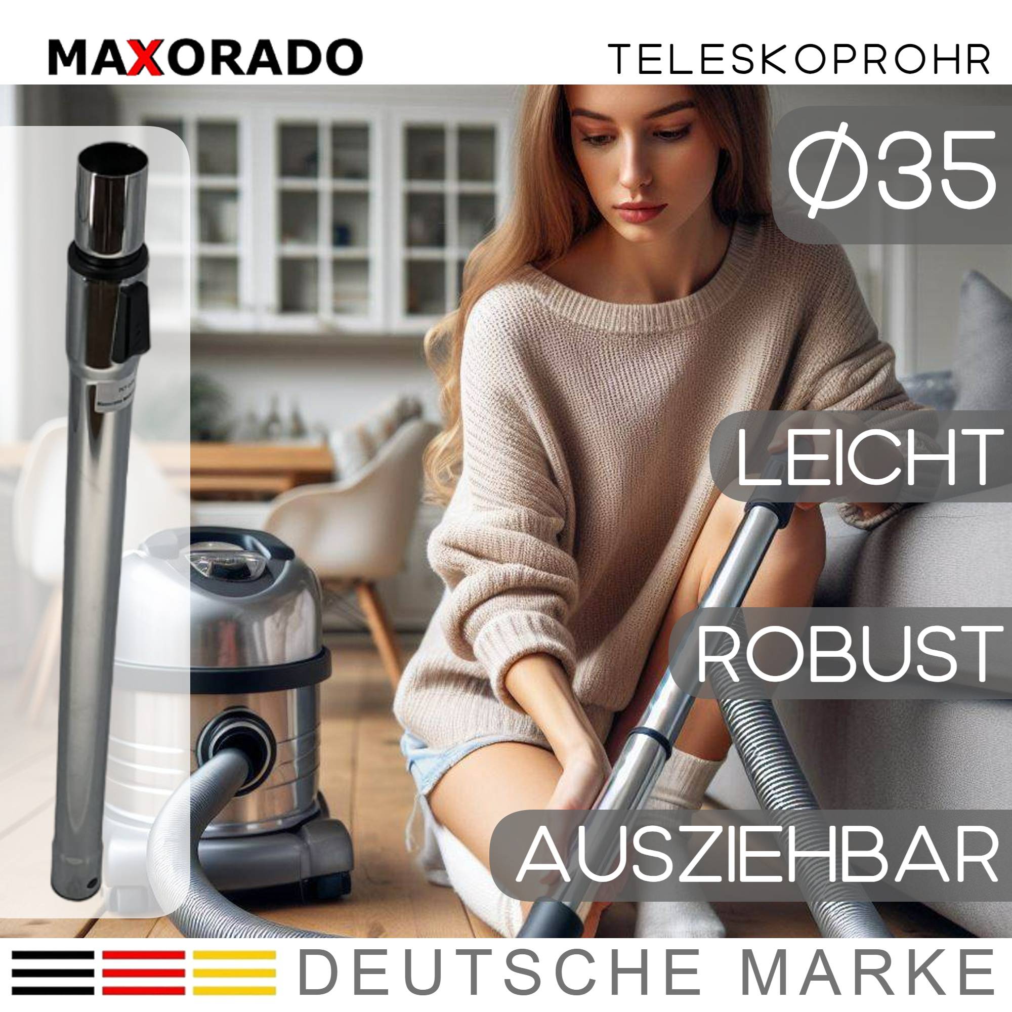 Staubsaugerrohr Staubsauger Rohr Staubsaugerzubehör Ersatzteil 35mm Teleskoprohr Zubehör VSZ31455 / VSZ3XTRM11 Z3.0